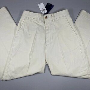 Polo Ralph Lauren Wide-Leg Cropped Chino Pants • Size 4 • Ivory Sand • Mid Rise